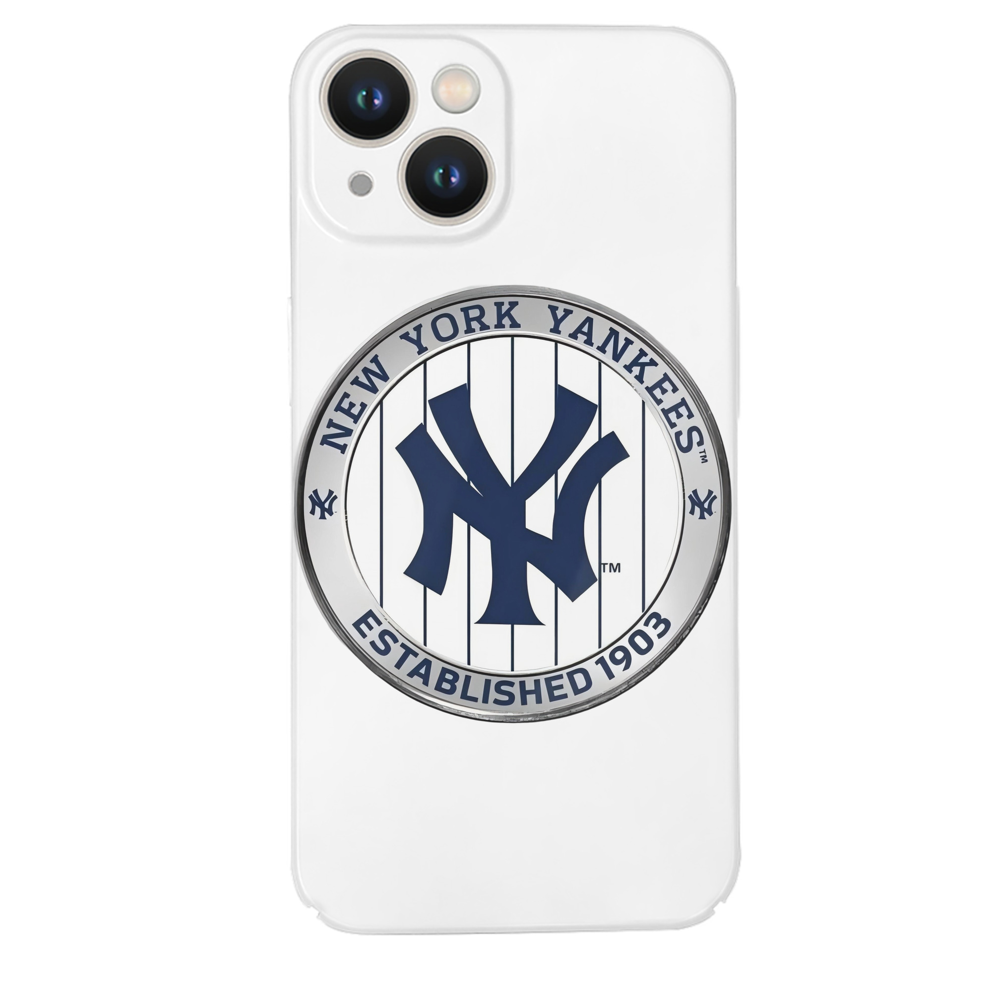 New York Yankees Established 1903 IPhone 14 Series Full-Cover Hard Case – Shockproof With Raised Camera Protection – Precise Cutouts, Wireless Charging Compatible – Durable, Anti-Yellowing, Easy To Clean